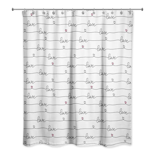 Love Script Shower Curtain